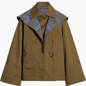 Chic Tan Trench Coat with Plaid Lining